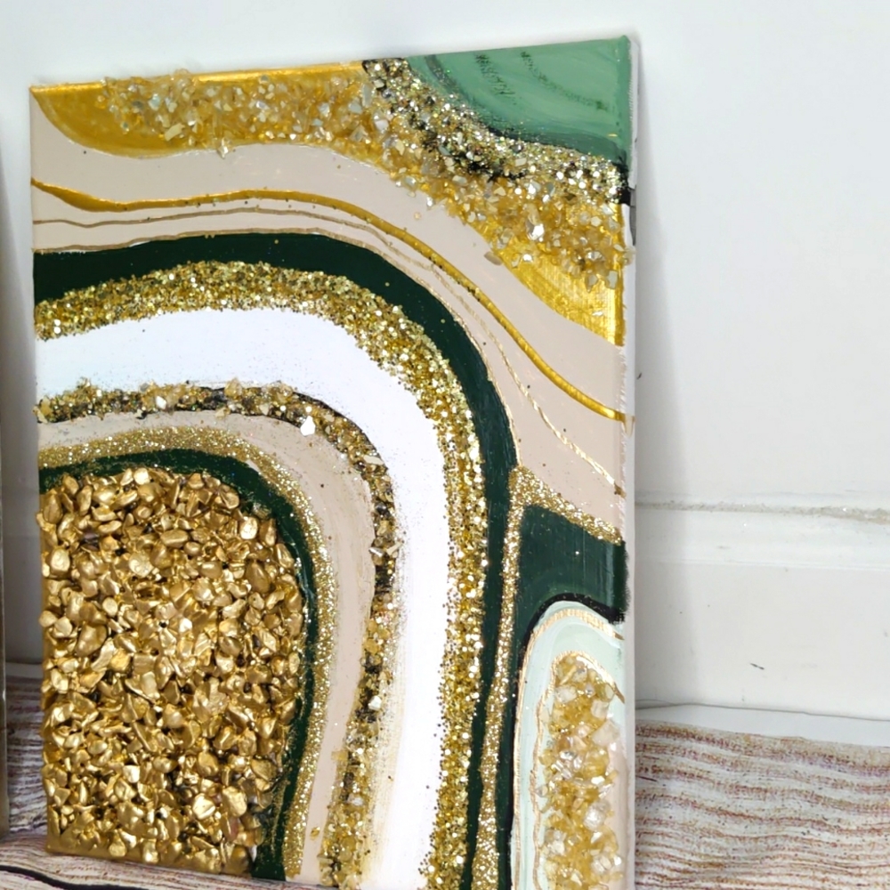 Original Glitter Geode Acrylic Paintings - Picture 3 of 4